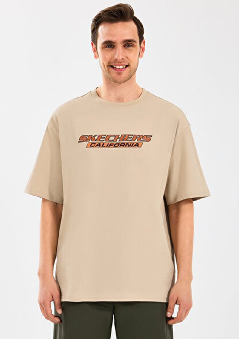 S2510155-211 Erkek Kahverengi Baskılı T-shirt