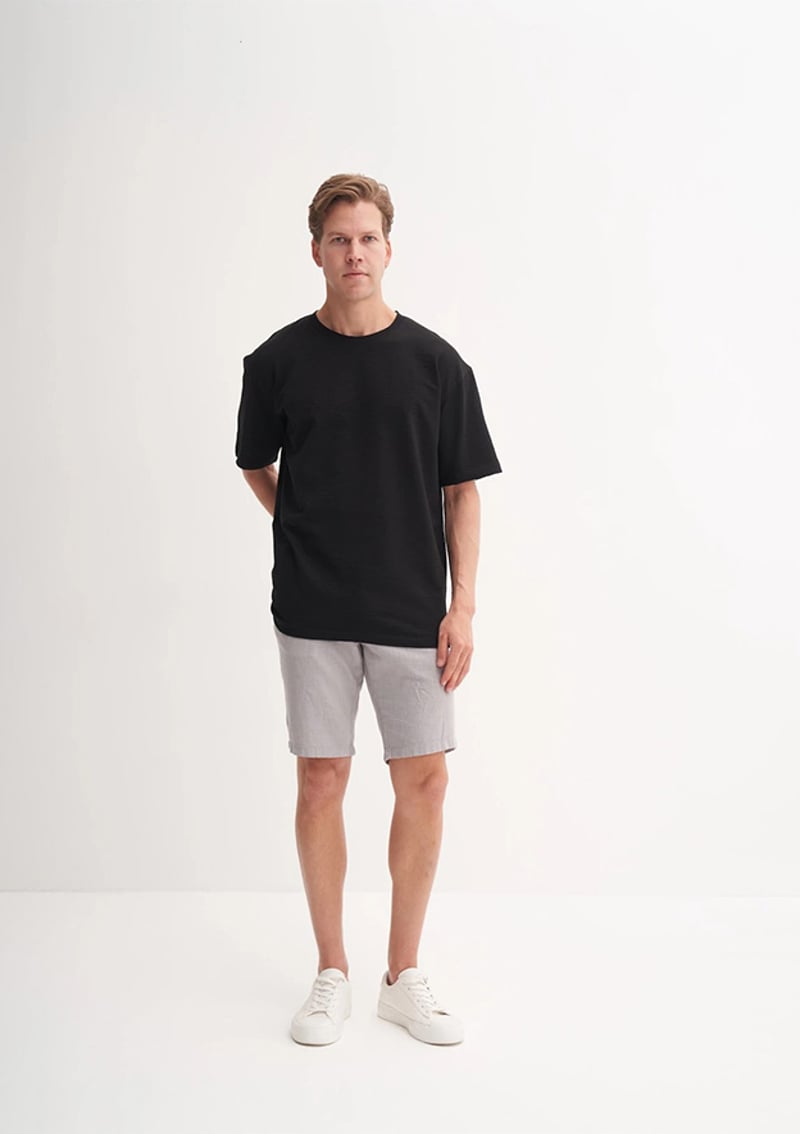 25Yceeo04181 Erkek Siyah Bisiklet Yaka T-shirt