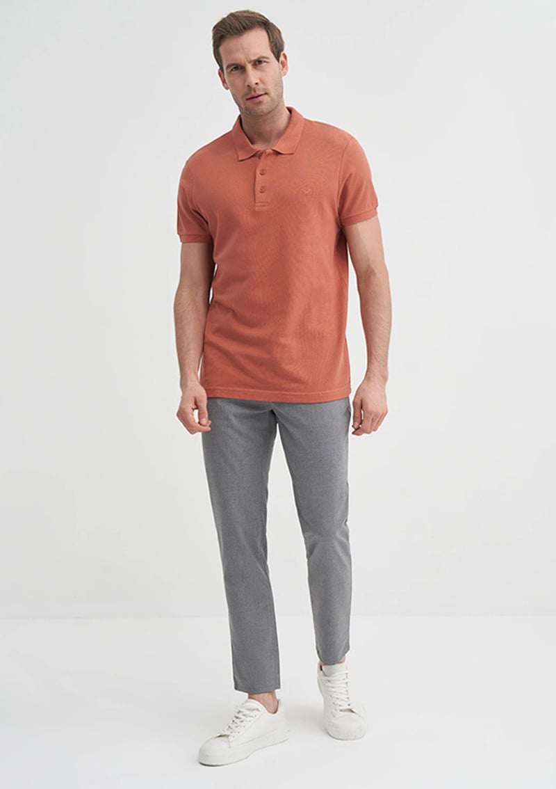 25Yceeo04613 Erkek Kahverengi Polo Yaka T-shirt