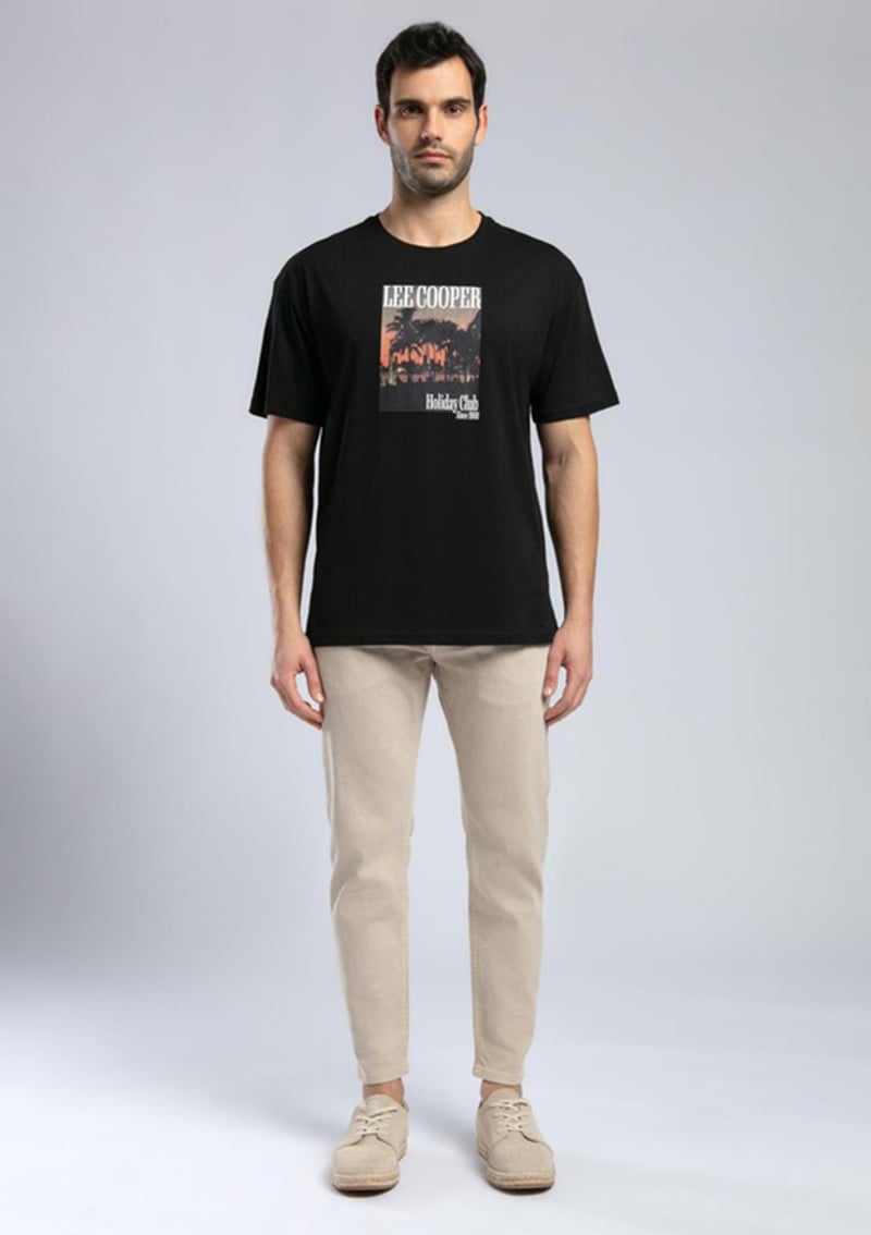 252 Lcm 242051 Erkek Siyah O Yaka T-shirt