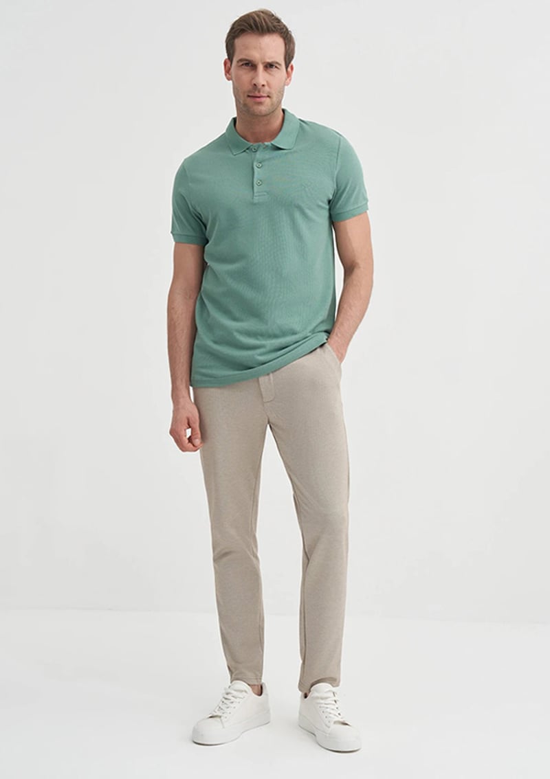 25Yceeo04613 Erkek Mavi Polo Yaka T-shirt