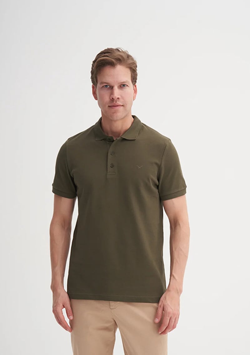 25Yceeo04613 Erkek Yeşil Polo Yaka T-shirt