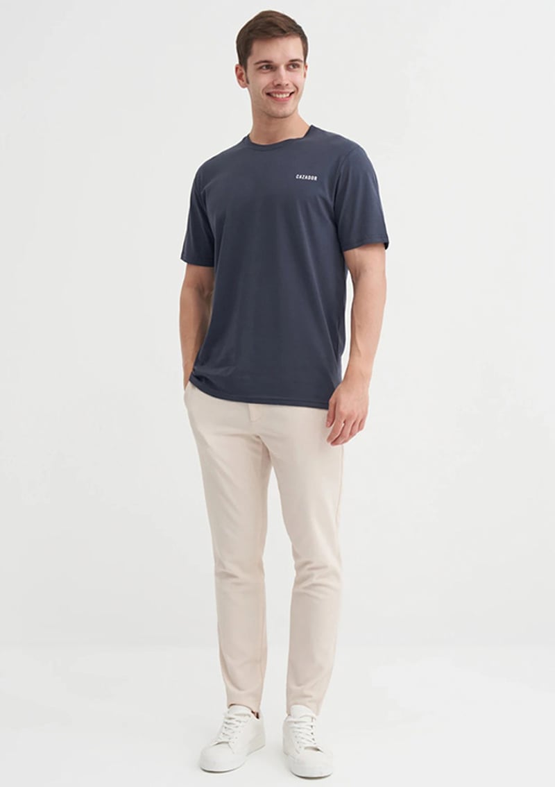 25Yceeo04233 Erkek Antrasit Bisiklet Yaka T-shirt