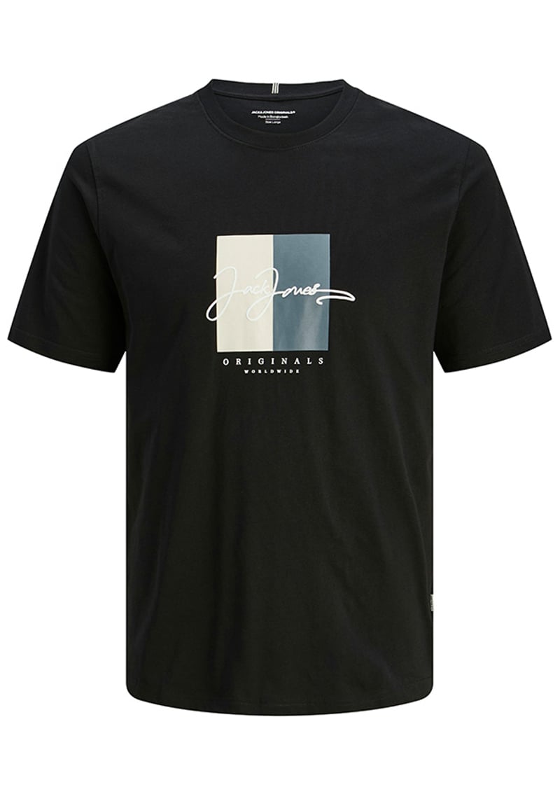 12278266 Erkek Siyah Baskılı T-shirt
