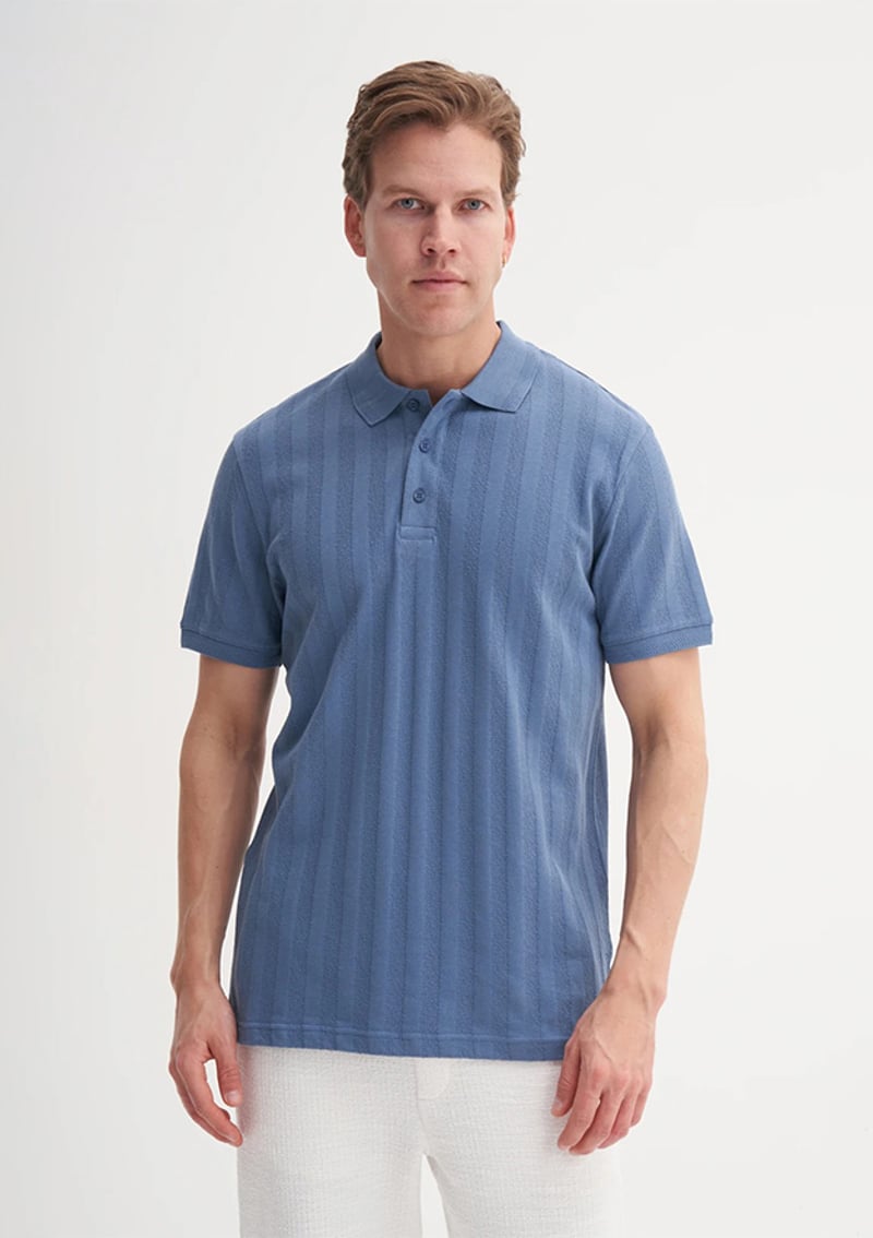 25Yceeo04102 Erkek Lacivert Polo Yaka T-shirt
