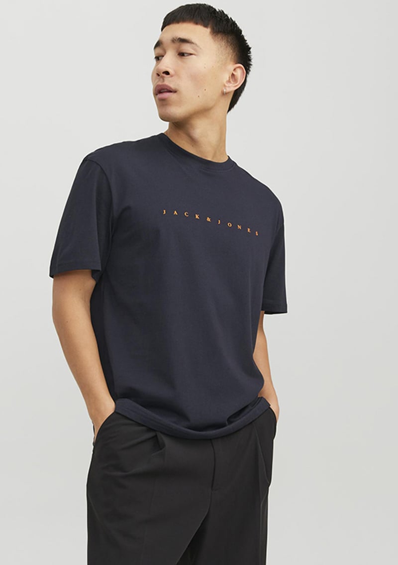 12234746 Erkek Lacivert Bisiklet Yaka T-shirt