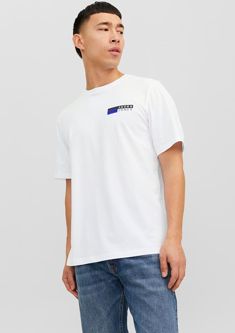 12233999 Erkek Beyaz Bisiklet Yaka T-shirt
