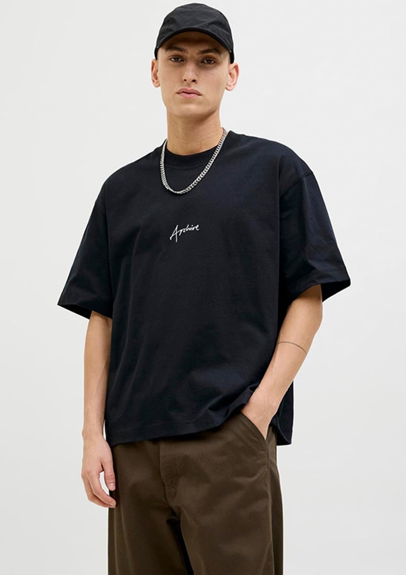 12273310 Erkek Siyah Baskılı T-shirt