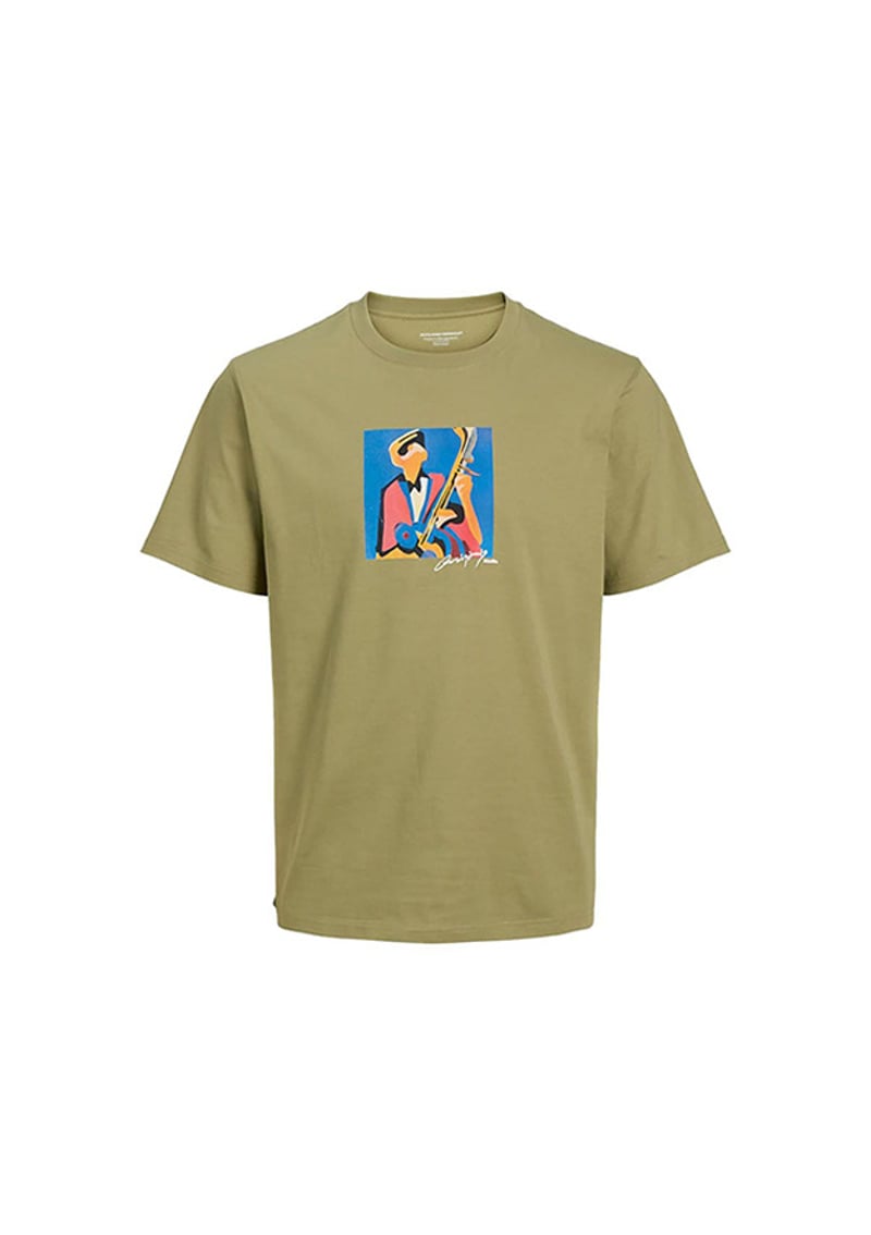 12273378 Erkek Sarı Baskılı T-shirt