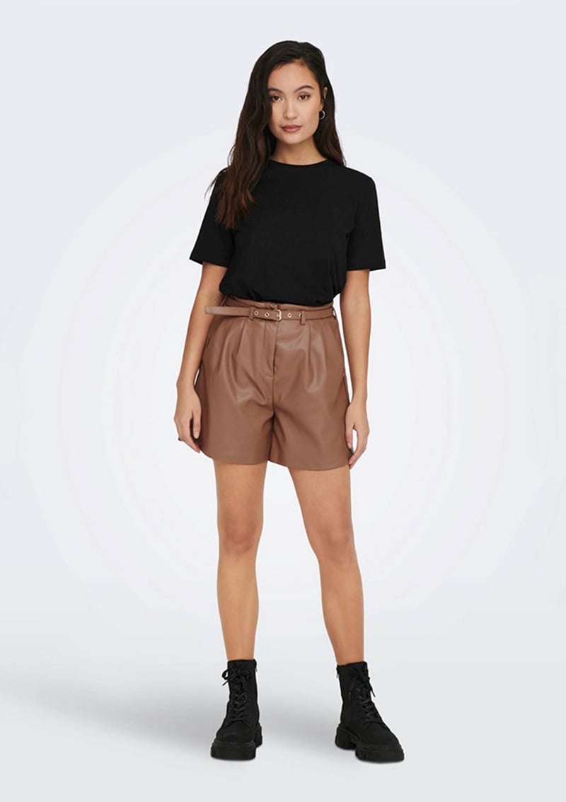 15270390 Kadın Siyah Bisiklet Yaka T-shirt