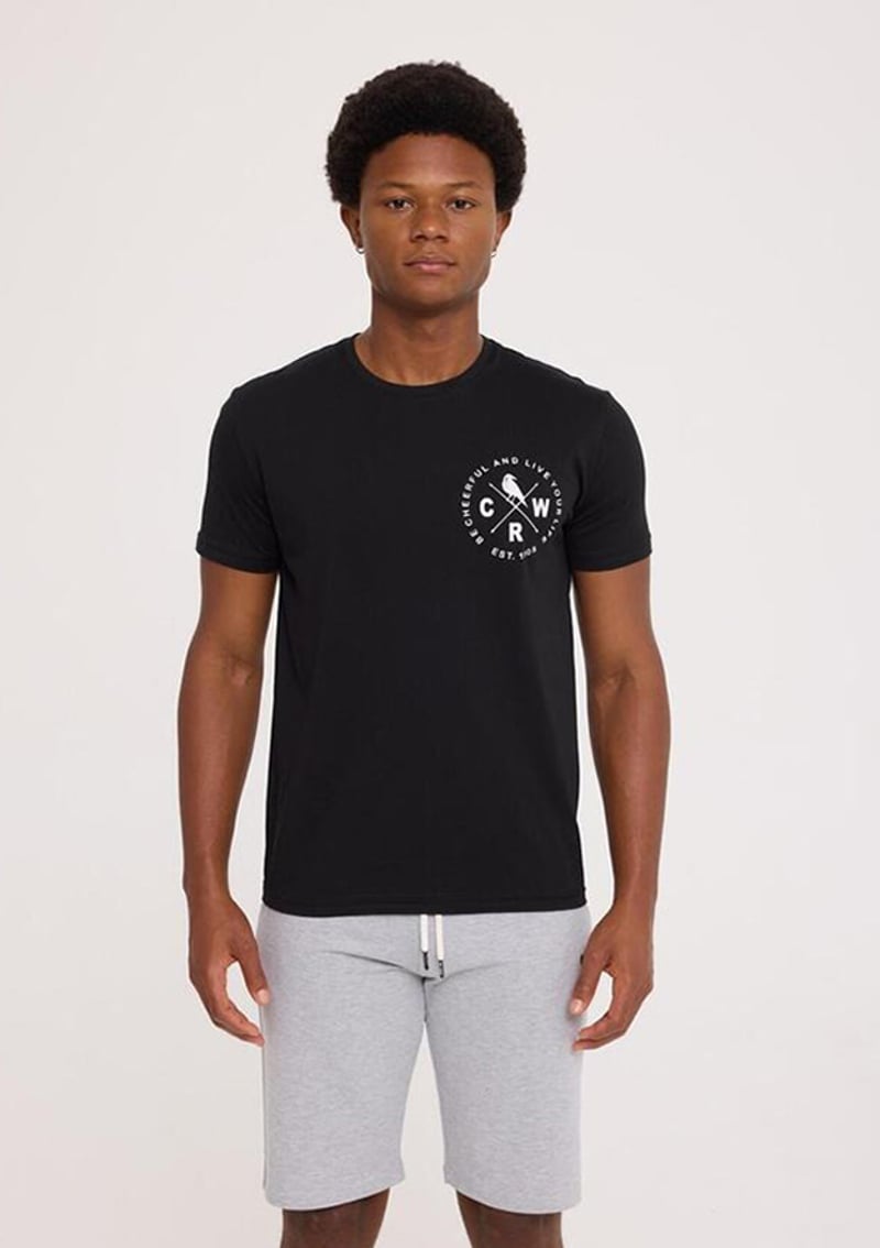 Tc5306 Erkek Siyah Baskılı T-shirt