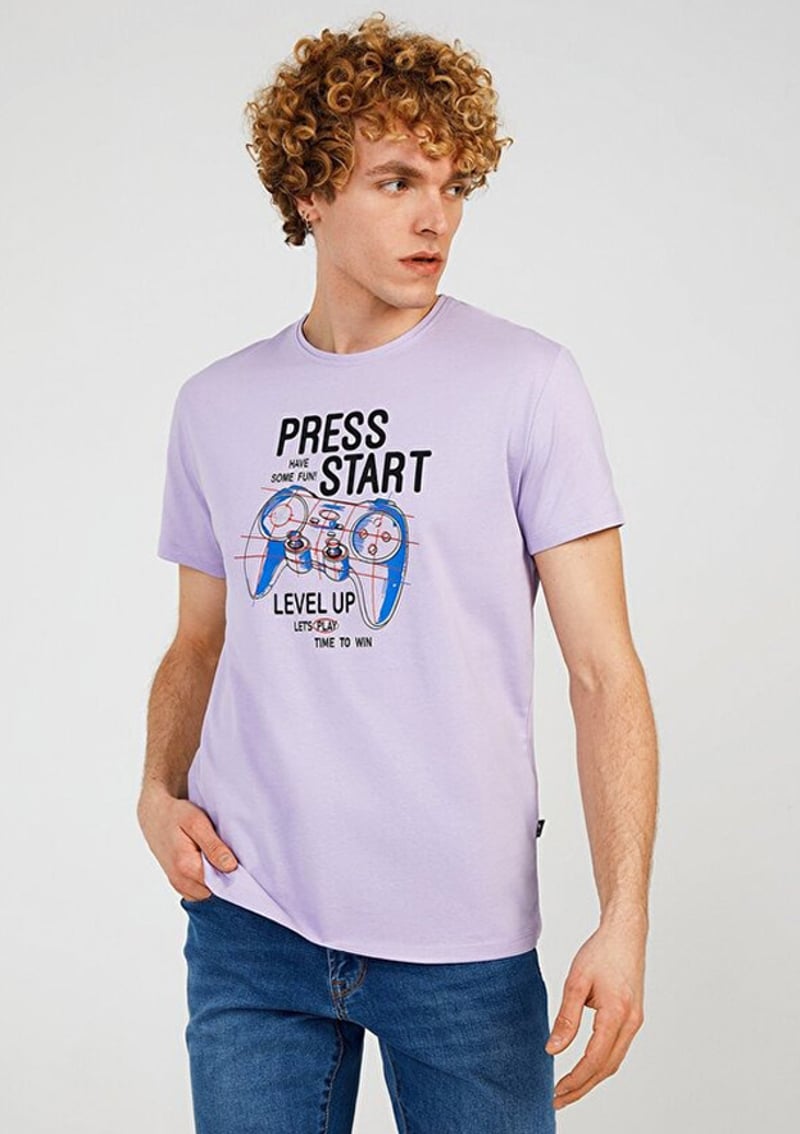 Tc7123 Erkek Çok Renkli Baskılı T-shirt