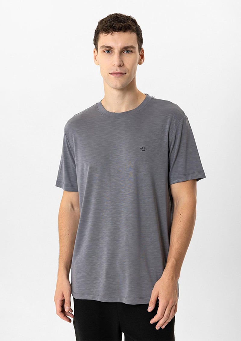 B34W10008 Erkek Antrasit Regular T-shirt
