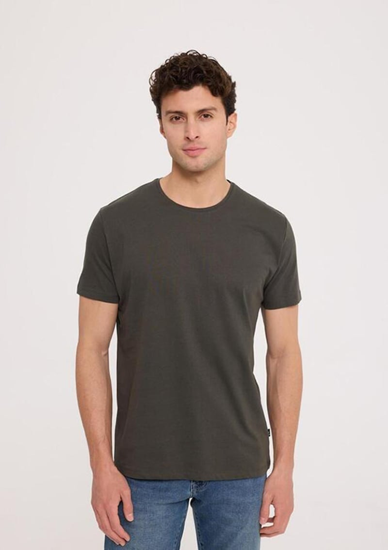 Tc4603 Erkek Yeşil Basic T-shirt