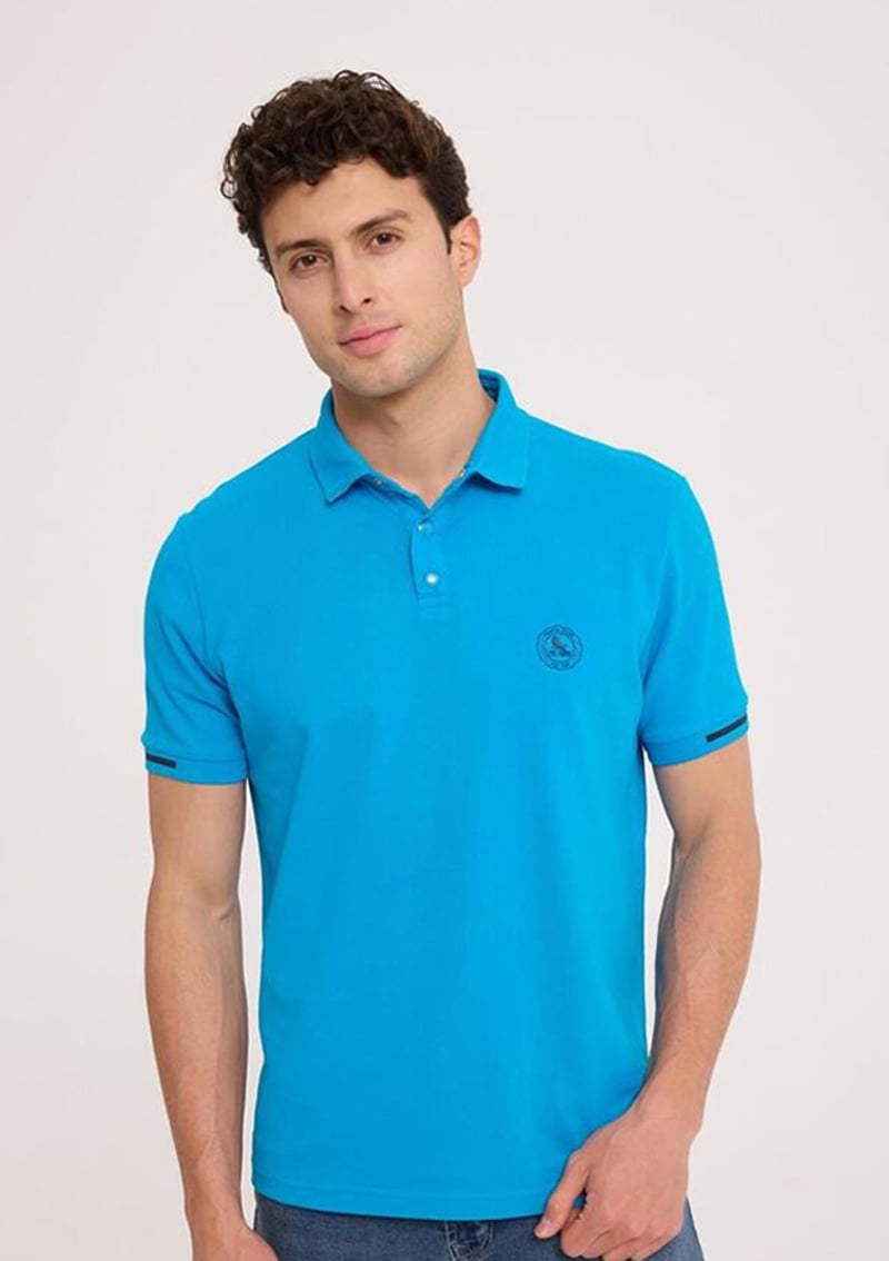 Tc4615 Erkek Mavi Polo Yaka T-shirt