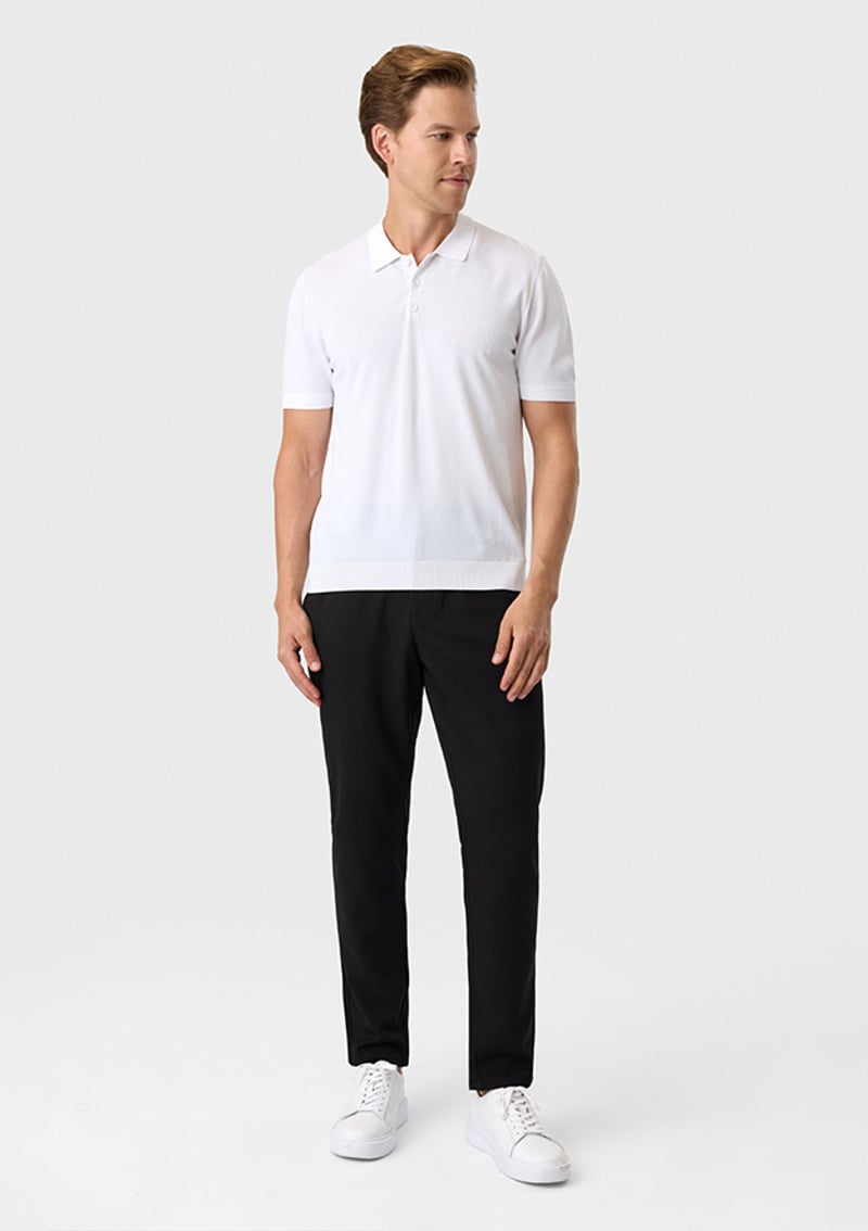 B35S40018 Erkek Beyaz Triko T-shirt