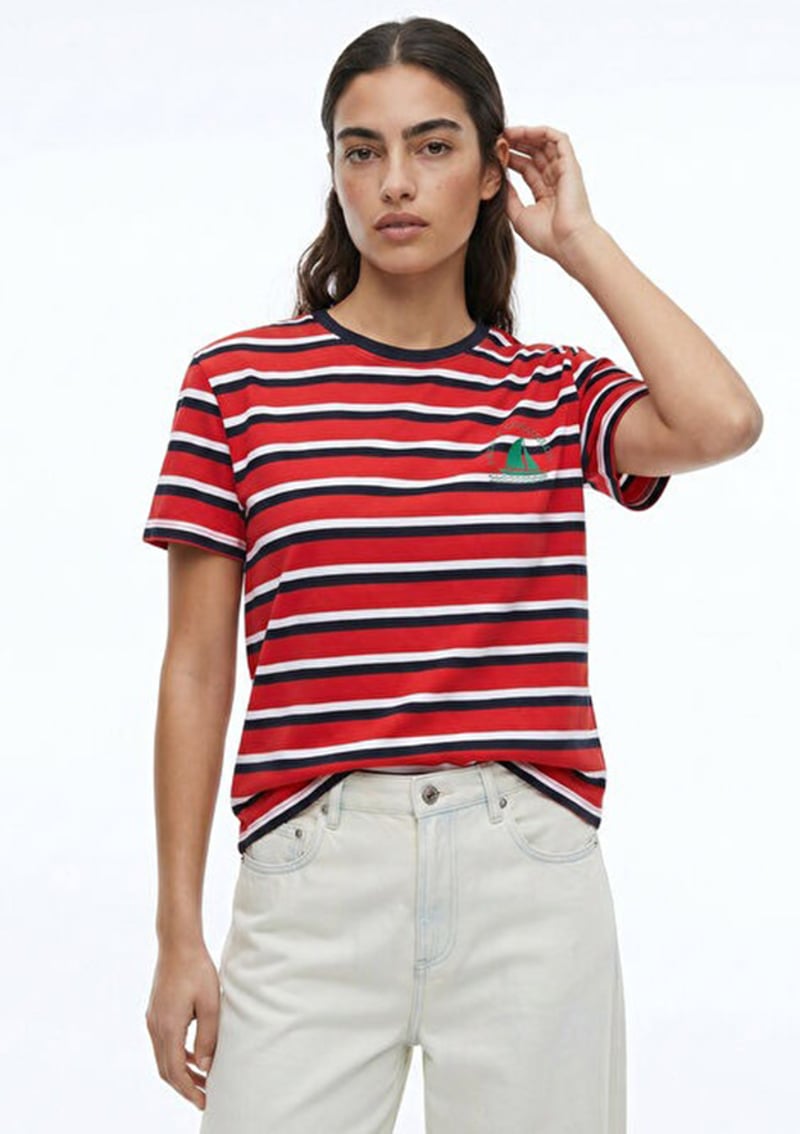 262 Lcf 242020 Kadın Çok Renkli O Yaka T-shirt