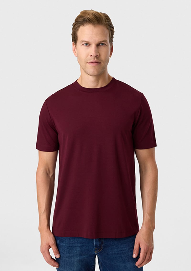 Bts1007300000 Erkek Bordo Bisiklet Yaka T-shirt