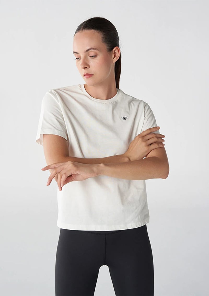 911867-9003 Kadın Beyaz Kısa Kol T-shirt