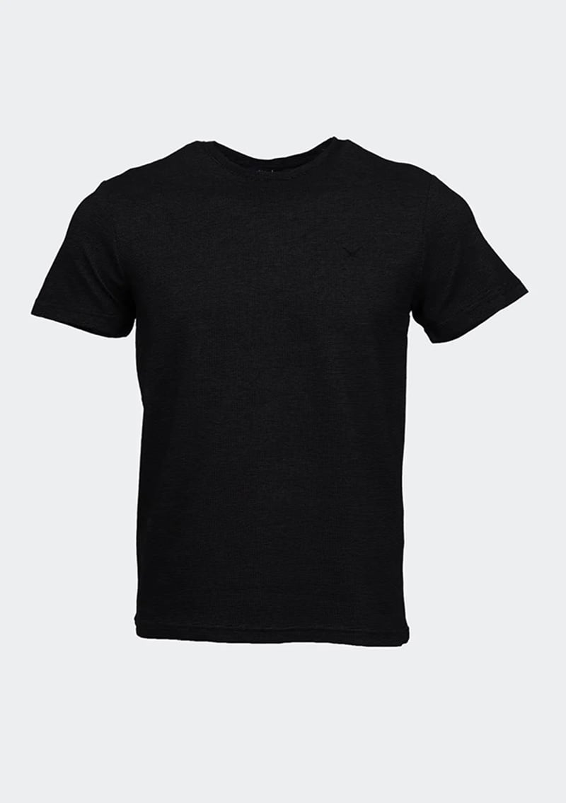 23Yceeo04518 Erkek Siyah Bisiklet Yaka T-shirt