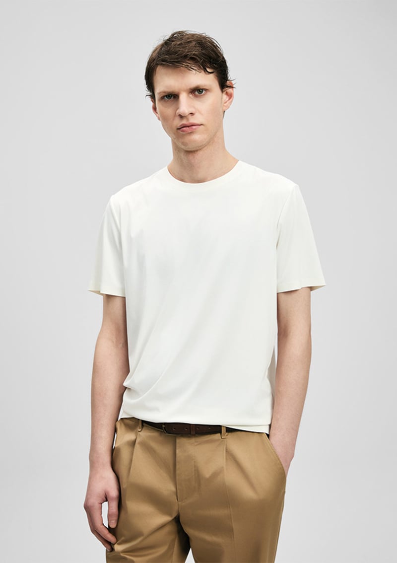 111020320 Erkek Beyaz Baskılı T-shirt