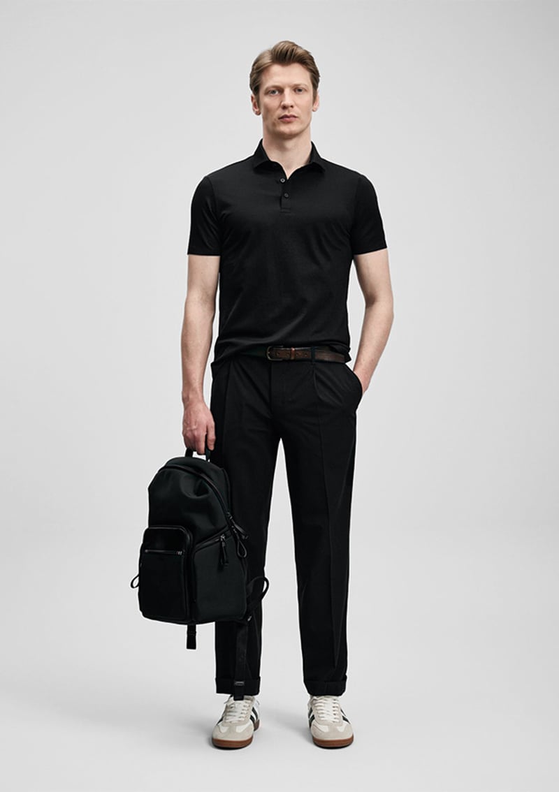111040241 Erkek Siyah Polo Yaka T-shirt