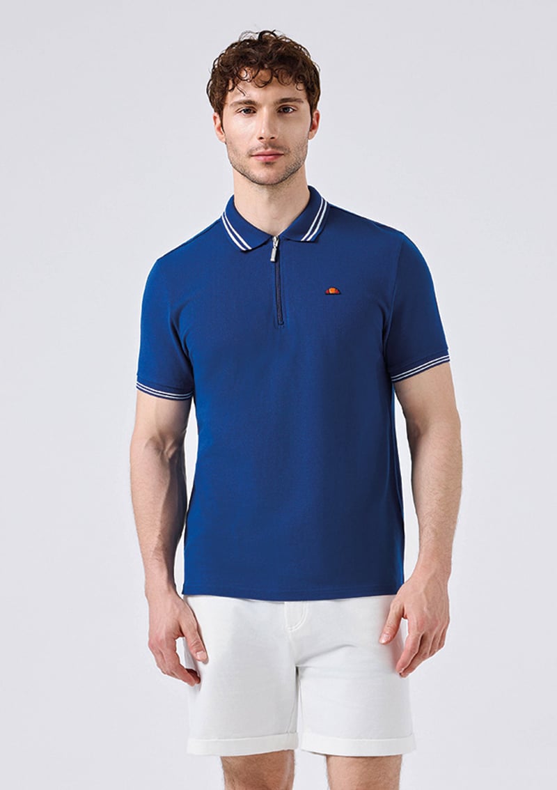 6Sm5051 Erkek Mavi Polo Yaka T-shirt