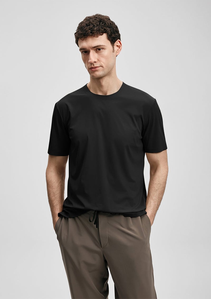 111020319 Erkek Siyah Baskılı T-shirt