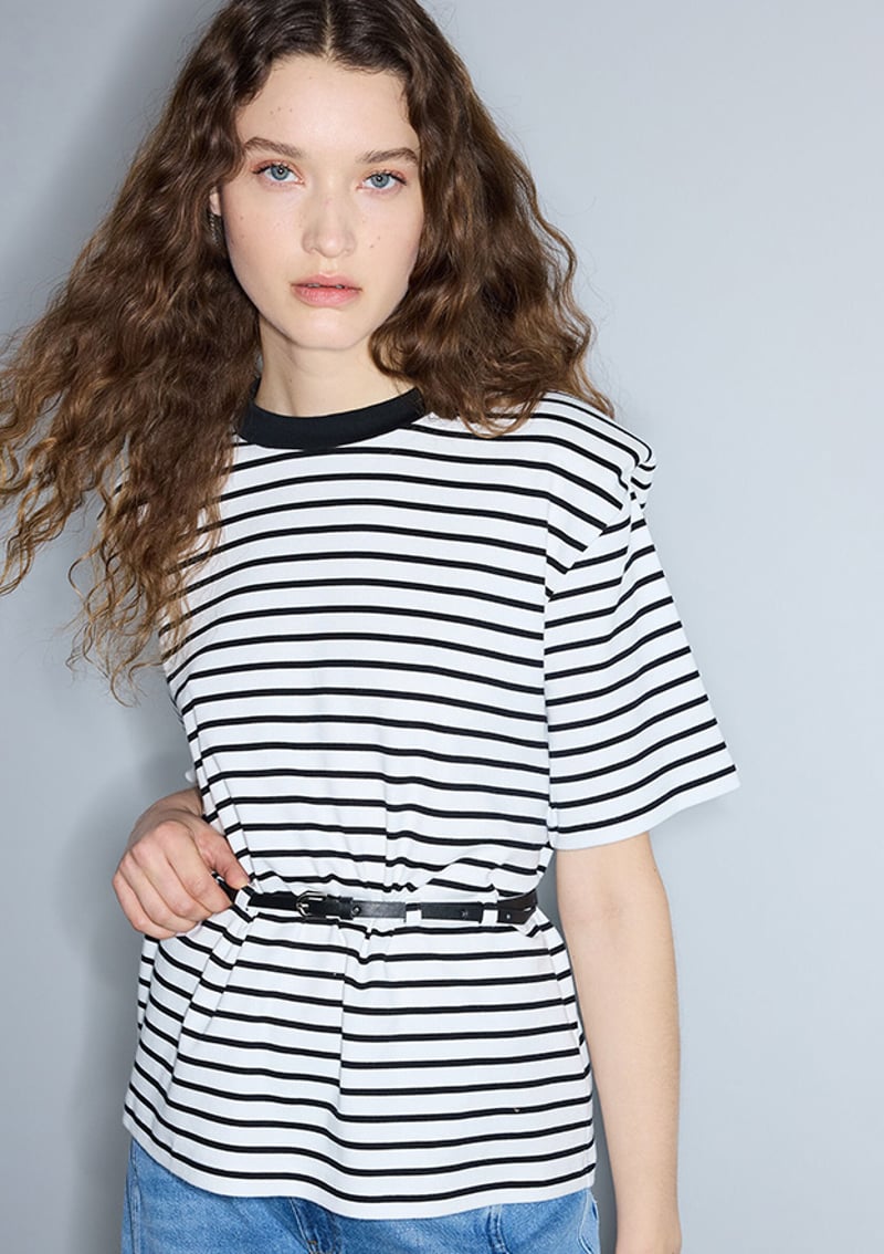 Is1260070237 Kadın Siyah Desenli T-shirt