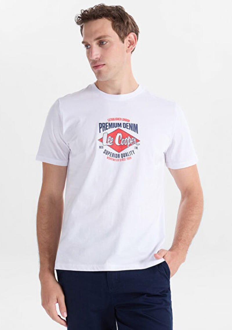262 Lcm 242054 Erkek Beyaz O Yaka T-shirt