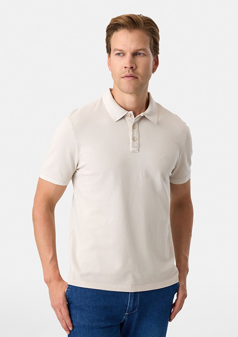 B35S10018 Erkek Gri Polo Yaka T-shirt