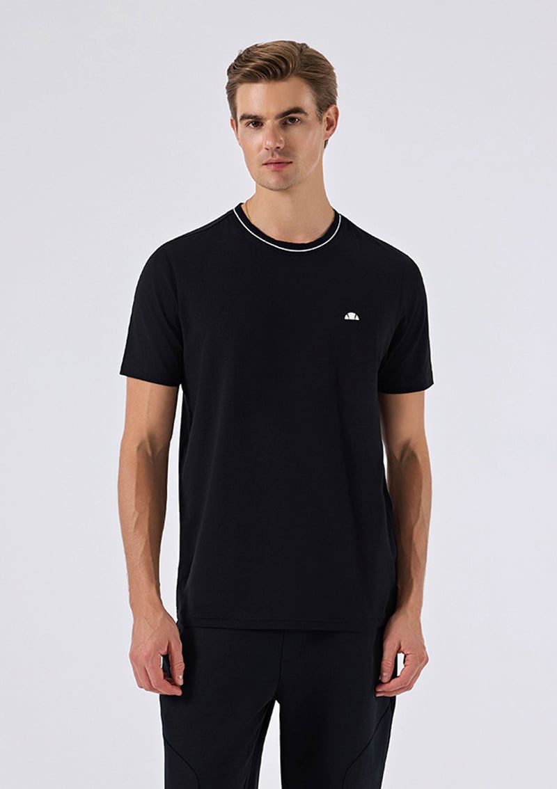 6Sm5058 Erkek Siyah Triko T-shirt