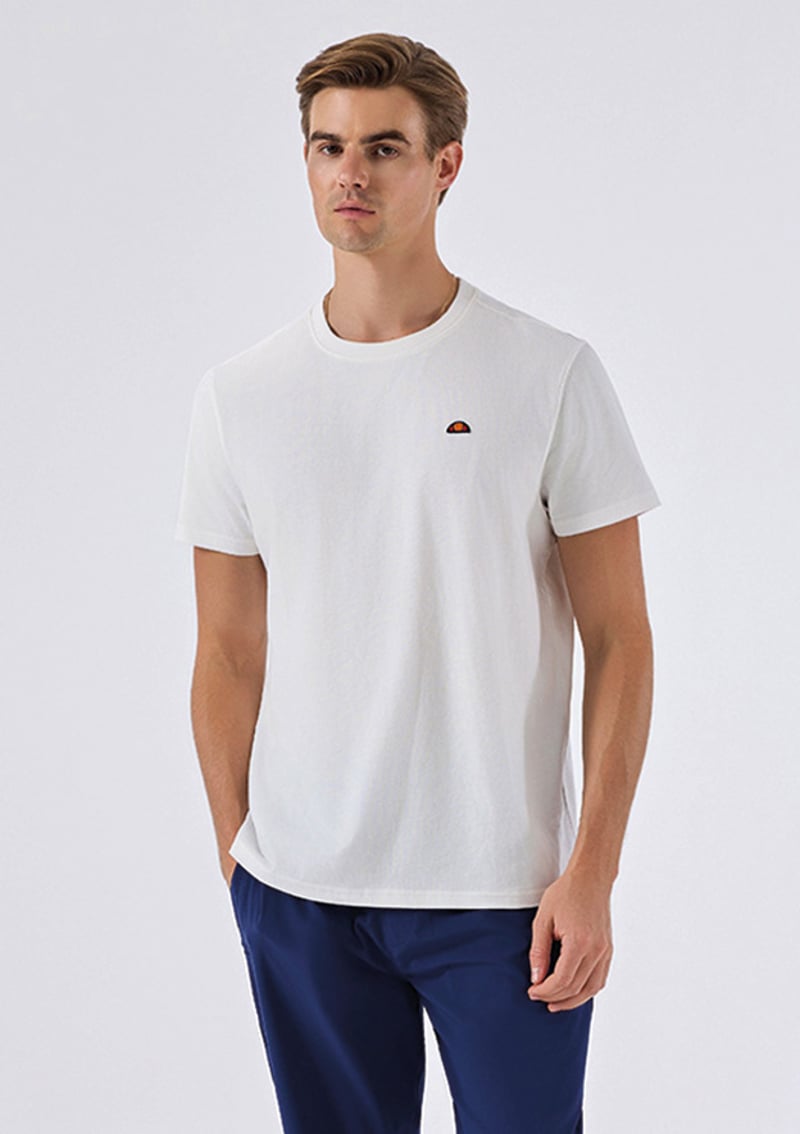 6Sm5069 Erkek Beyaz Bisiklet Yaka T-shirt