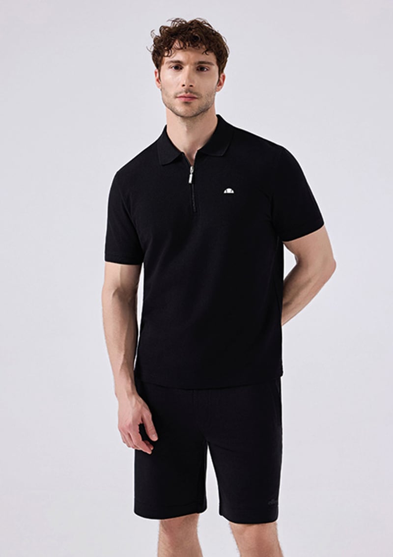 6Sm5048 Erkek Siyah Polo Yaka T-shirt
