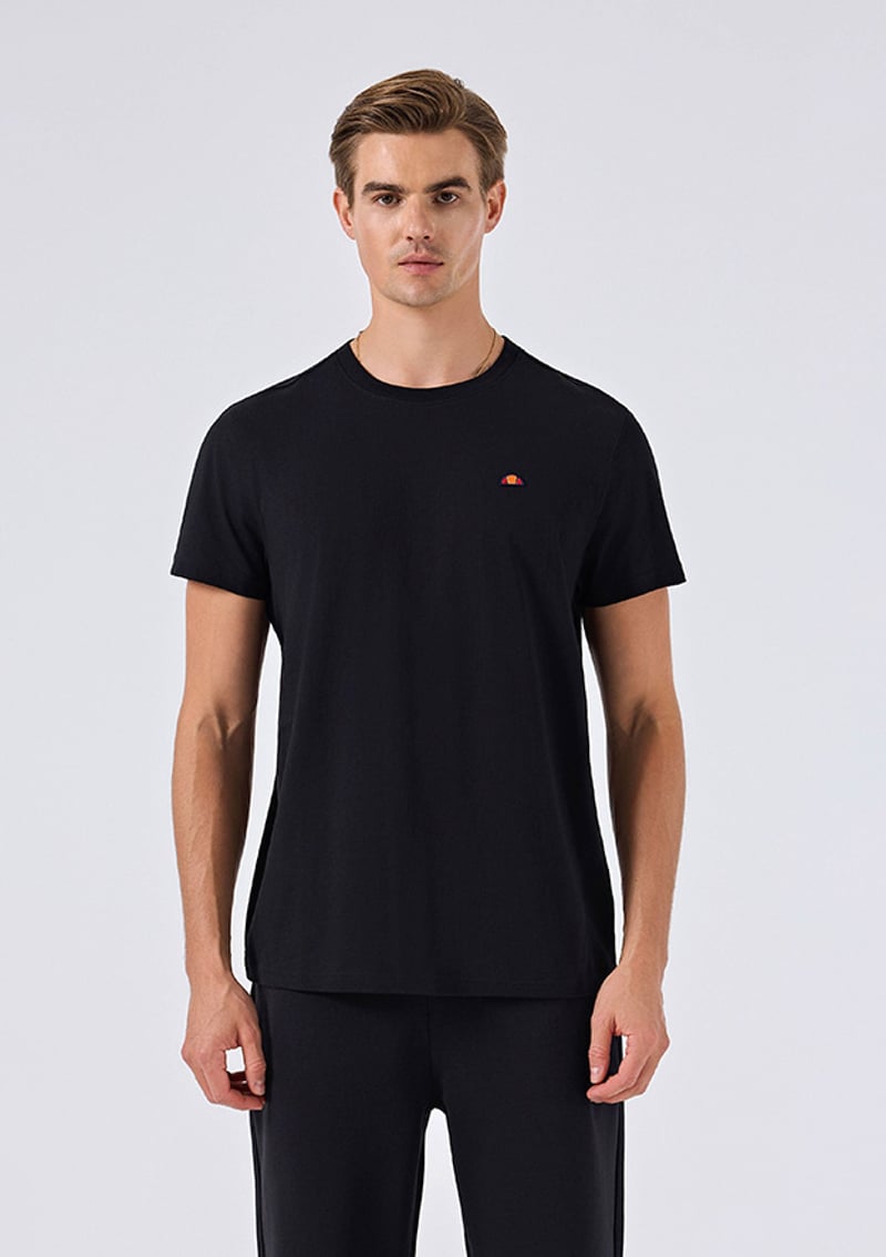 6Sm5069 Erkek Siyah Bisiklet Yaka T-shirt