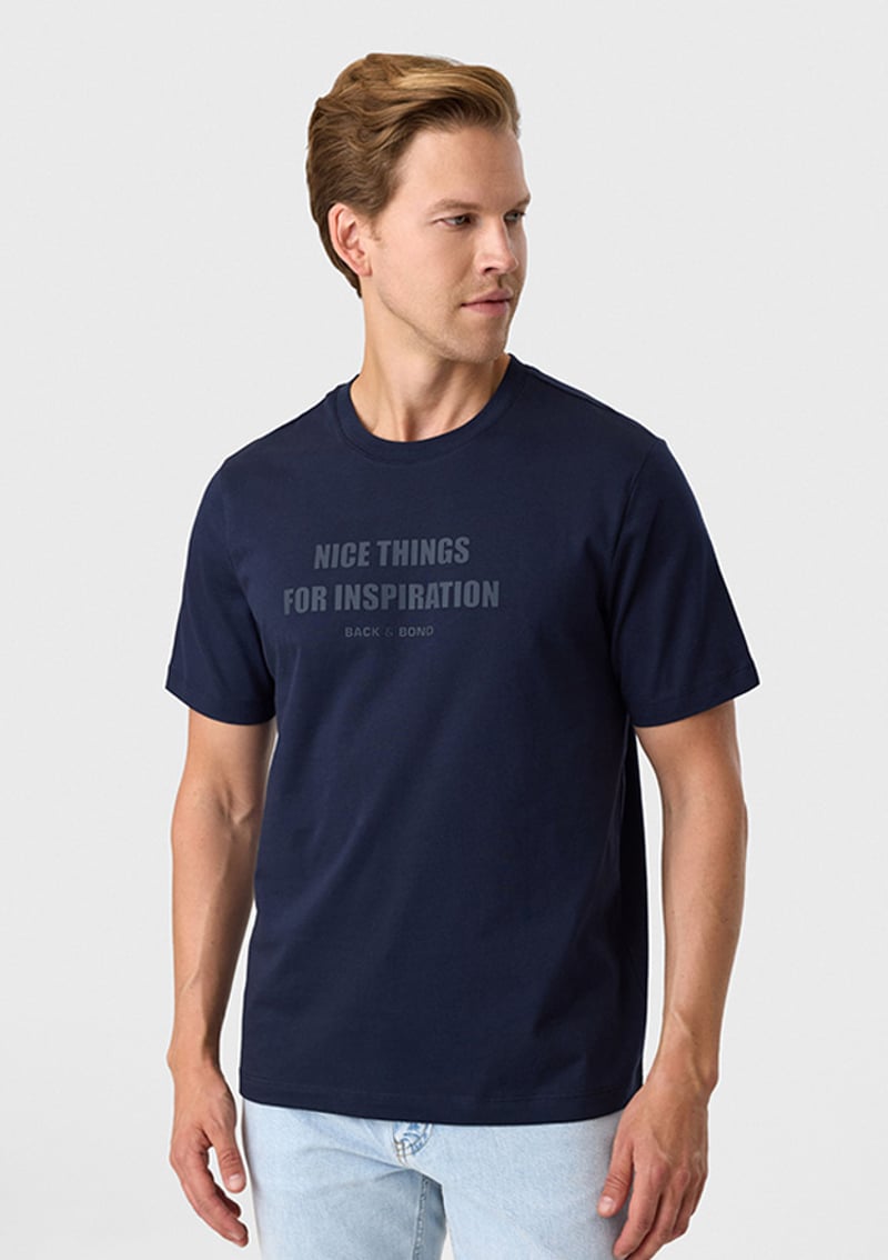 Bts1006800000 Erkek Lacivert Bisiklet Yaka T-shirt