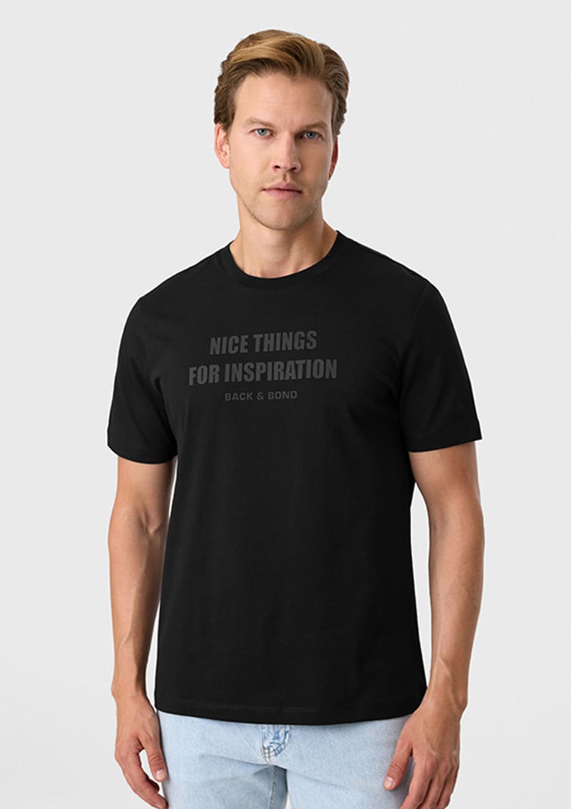 Bts1006800000 Erkek Siyah Bisiklet Yaka T-shirt