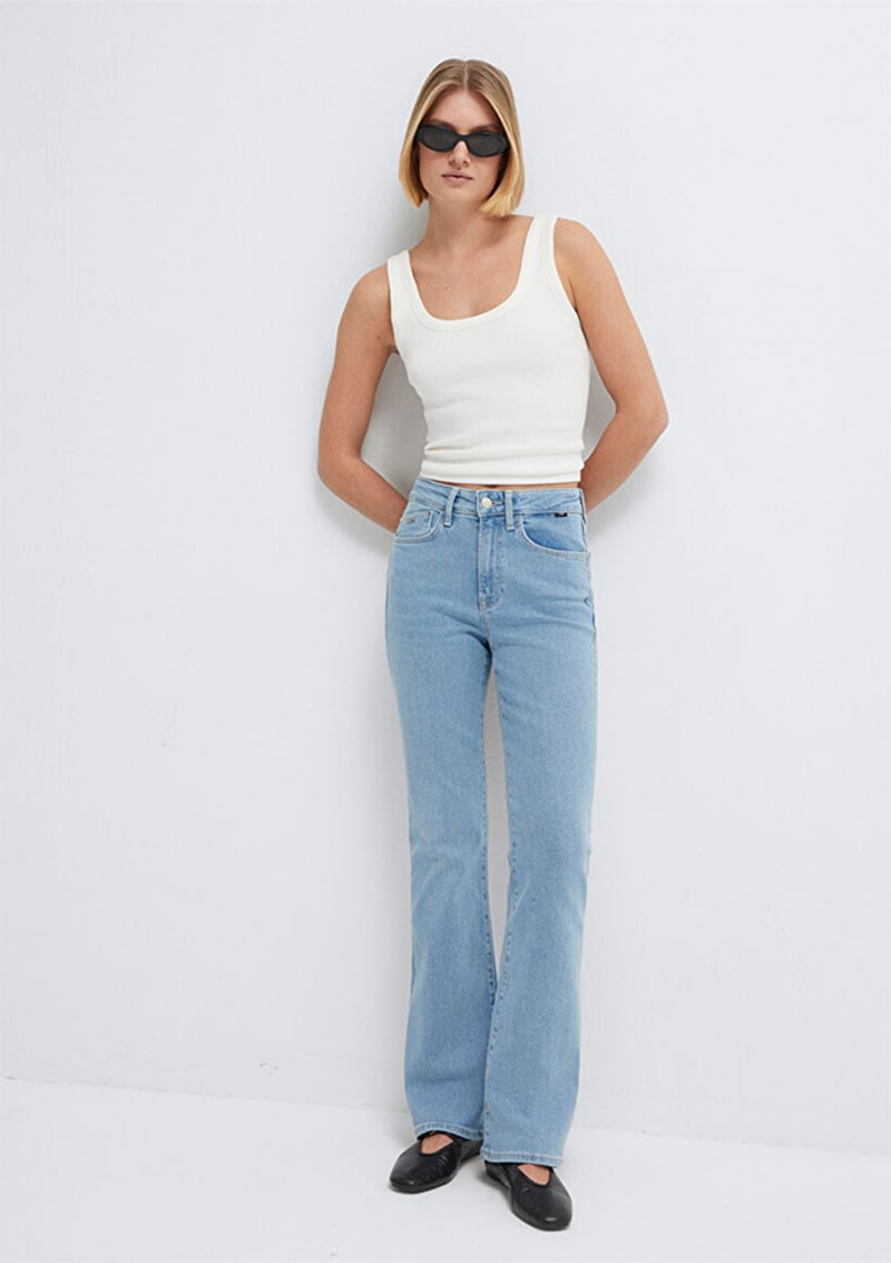 M101437-A3034 Kadın Mavi Jean Pantolon