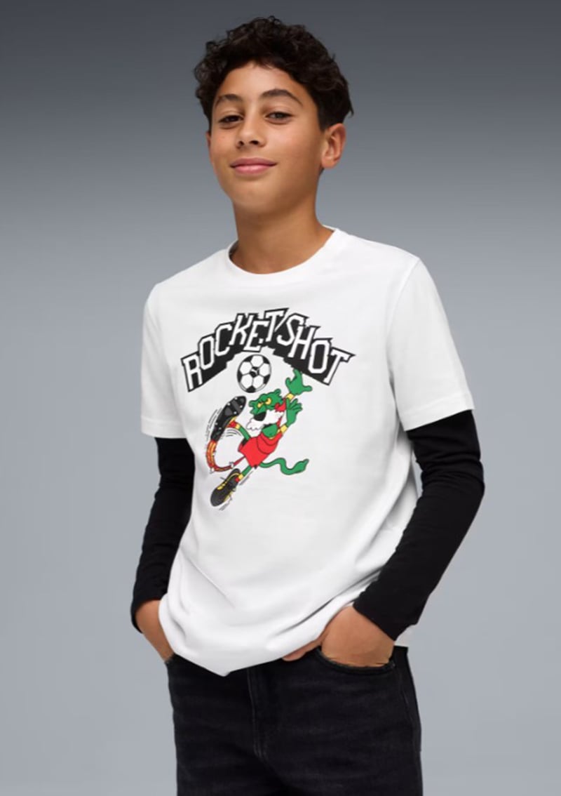 63451202 Erkek Çocuk Beyaz Baskılı T-shirt