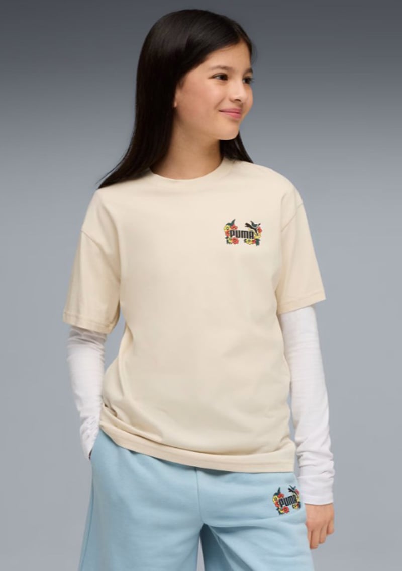 69172987 Kız Çocuk Beyaz Baskılı T-shirt