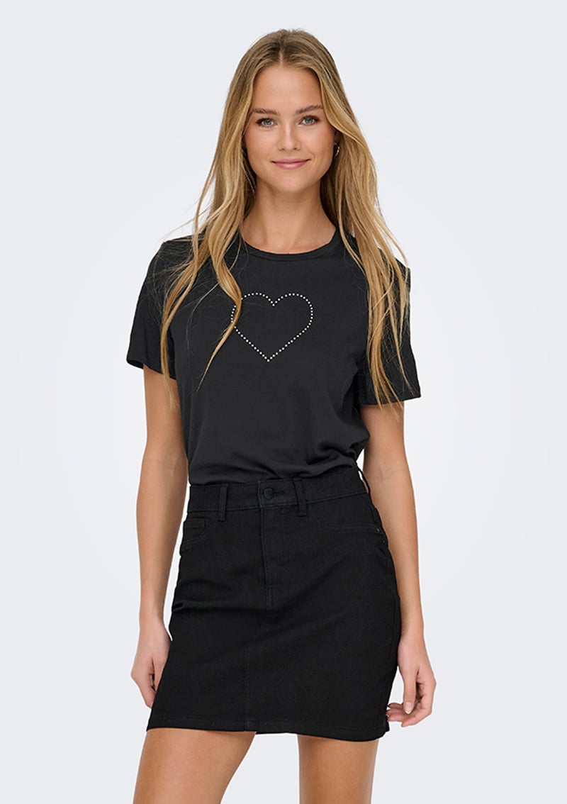 15343771 Kadın Siyah Bisiklet Yaka T-shirt