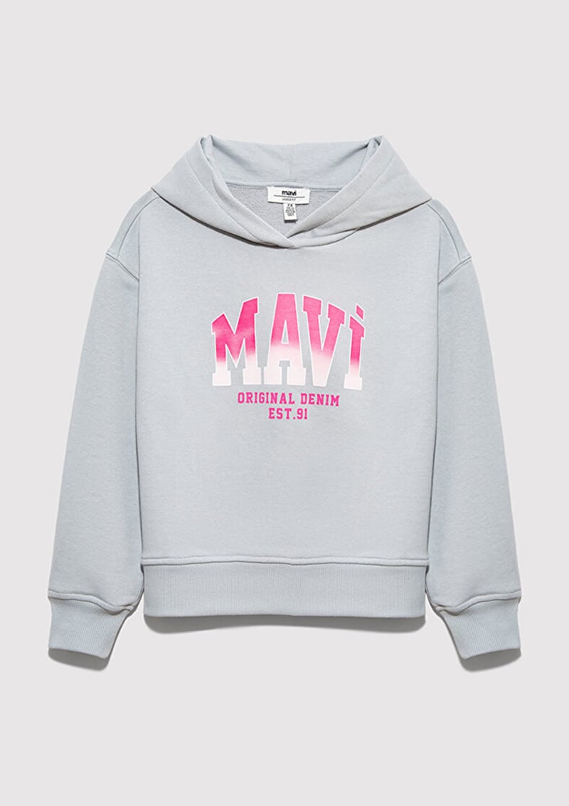 M7S10179-70075 Kız Çocuk Gri Sweatshirt