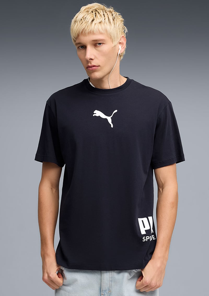 69216916 Erkek Lacivert Baskılı T-shirt