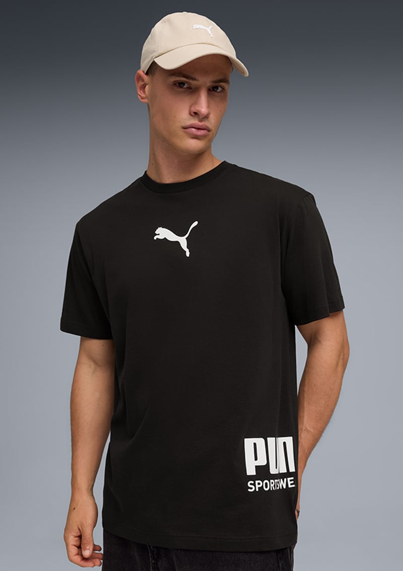 69216901 Erkek Siyah Baskılı T-shirt