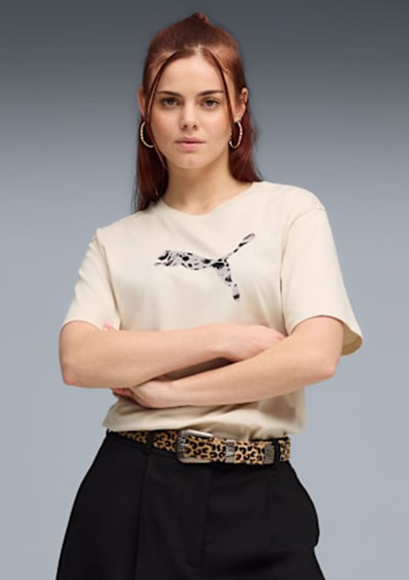 69182187 Kadın Beyaz Baskılı T-shirt