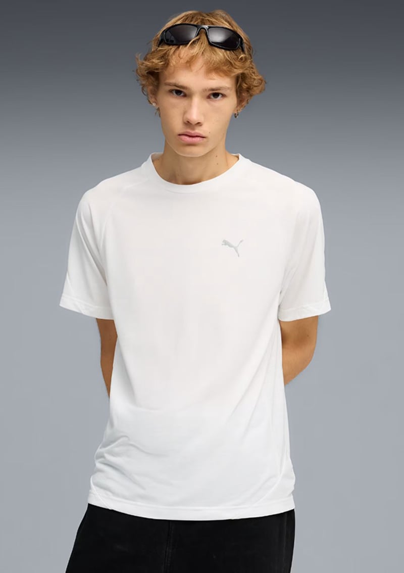 69218902 Erkek Beyaz Baskılı T-shirt