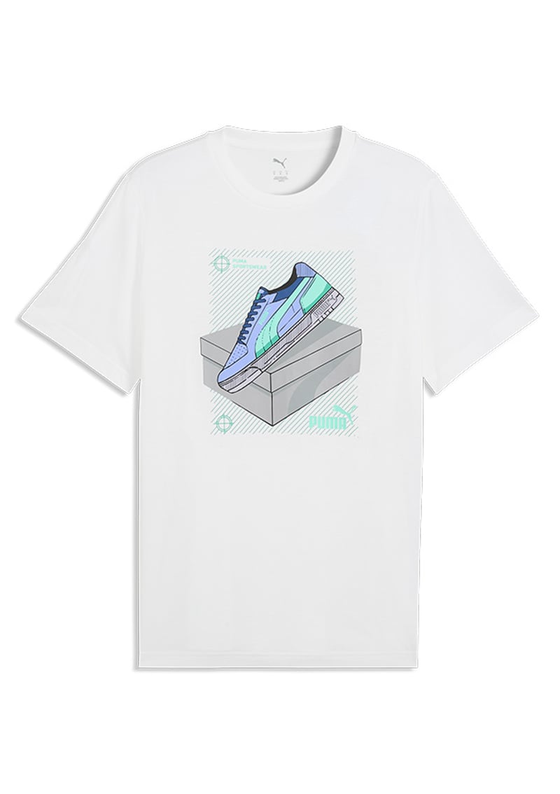 69177702 Erkek Beyaz Baskılı T-shirt