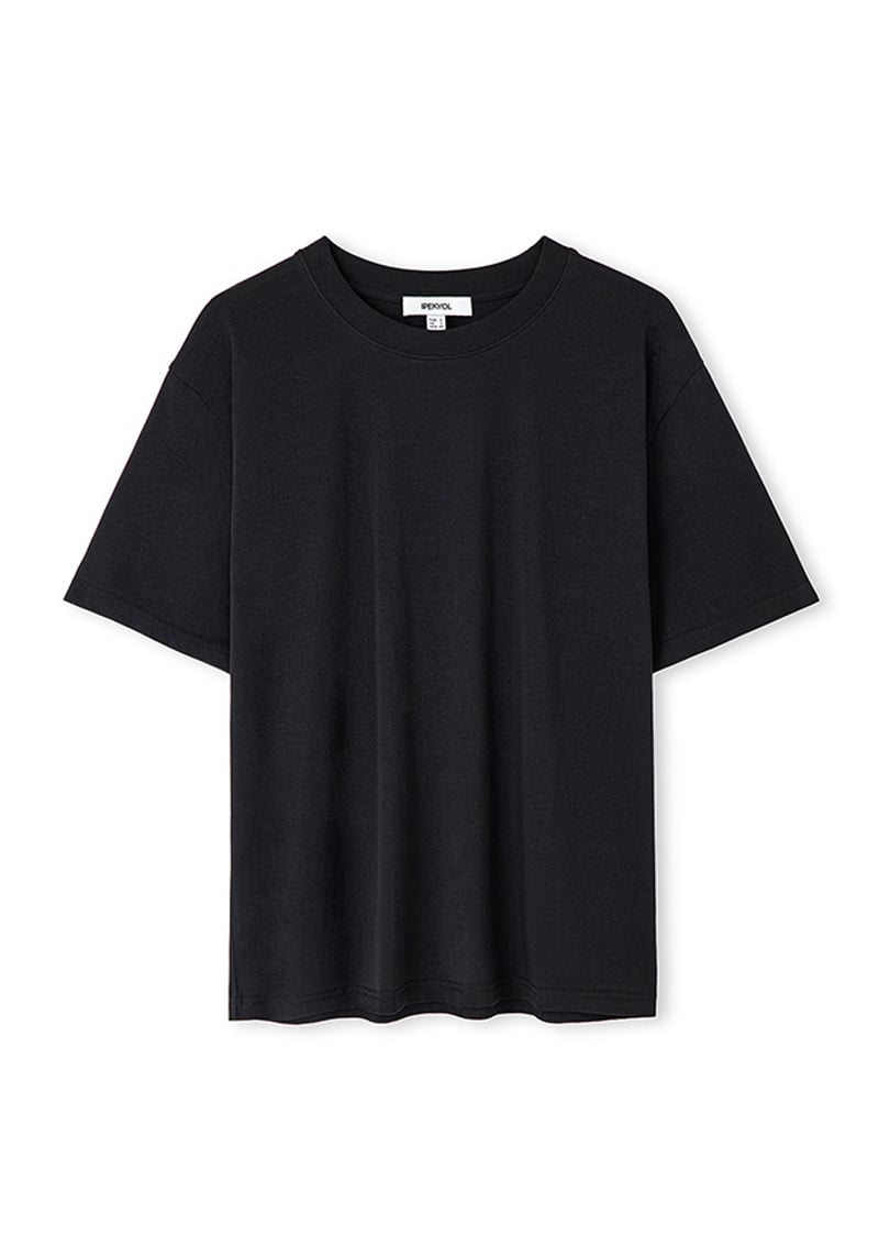 Is1260070112 Kadın Siyah Bisiklet Yaka T-shirt
