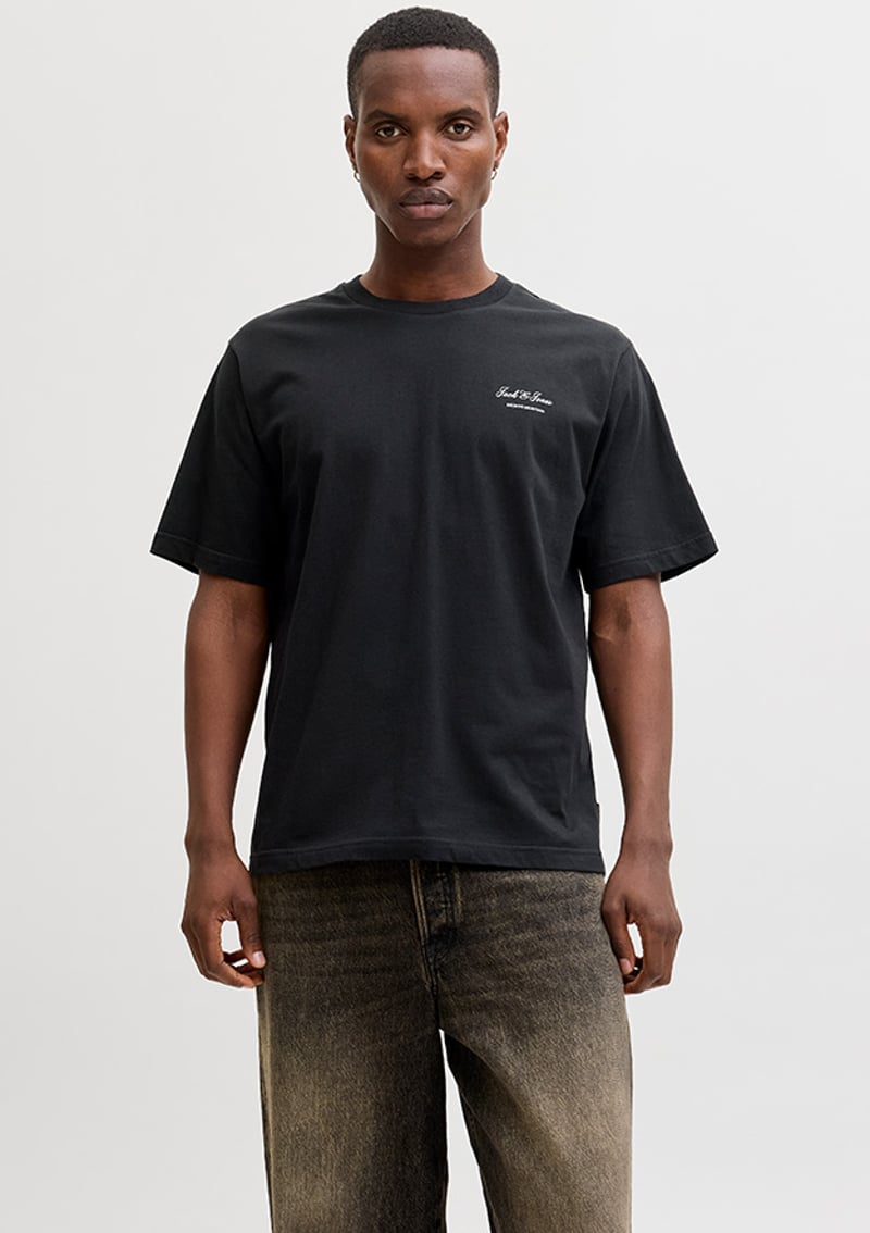 12287990 Erkek Siyah Baskılı T-shirt
