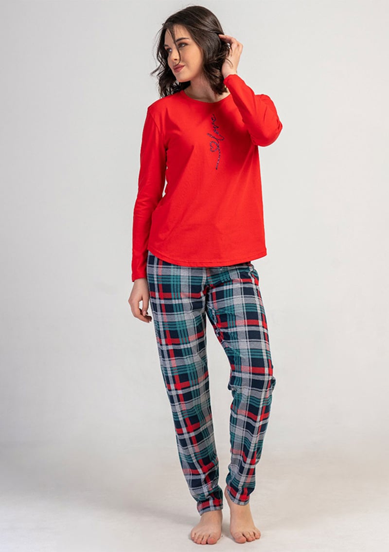 5032290424 Kadın Kırmızı Pijama